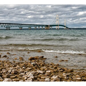 SALE! 24x16 CANVAS WRAP: Mackinac Bridge in Michigan - High Quality 1.5&quot; Wrap