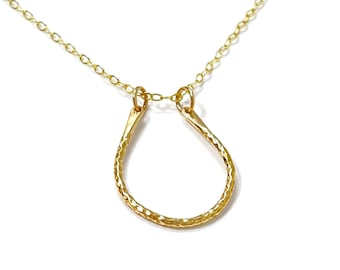 Minimalist Charm Holder Necklace, Gold or Silver Add a Charm Horseshoe Necklace, Personalize Your Own Necklace with Charms