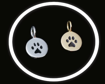 Breloque empreinte de patte en argent sterling, breloque de bracelet animal