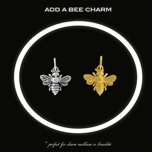 Charm de abeja, Amuleto de abeja pequeña, Abejorro, Amuleto de abeja melífera, Abeja de oro, Abeja de plata, Amuletos de pulsera, Amuleto de collar, Amuleto de abeja delicada