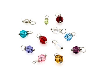 Födelsestensberlocker, Swarovski födelsesten, Födelsemånadsberlocker, Halsband, Berlocker till armband, Swarovski-kristaller, Liten födelsesten