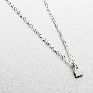 Minimal Necklace, Mothers Necklace, Sterling Silver Heart Necklace, Tiny Gold Heart Necklace, Mom Daughter Jewelry, Mother Daughter Necklace