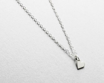 Sterling Silver Heart Necklace, Mom Daughter Jewelry