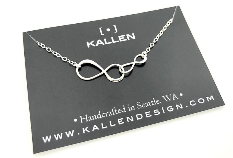 Mom and Son Best Friends Mother Daughter Infinity Necklace Sterling Silver Minimal Necklace Generations Jewelry Interlocking Circles