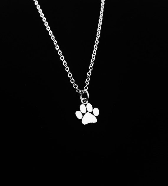 dog paw necklace silver