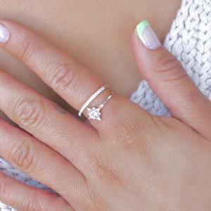 Star ring| Starburst ring| silver star ring| North Star ring