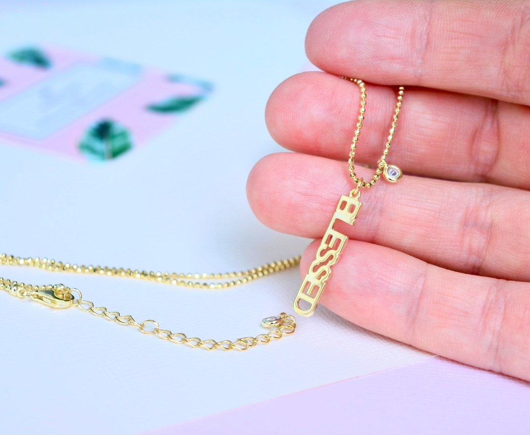 Blessed Necklace Blessed Gold Necklace Minimalist Necklace Etsy