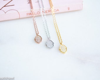 Gold - Silver - Rose Gold - Hamsa necklace - minimalistic Hamsa pendant