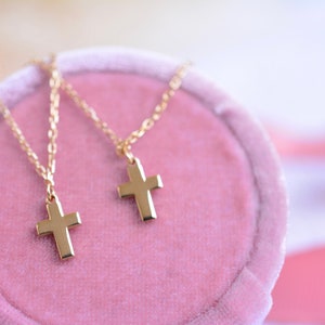 Small Gold Cross Necklace Simple Cross