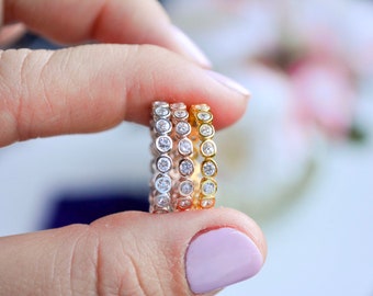 CZ eternity band| stacking eternity band ring| round CZ eternity band ring