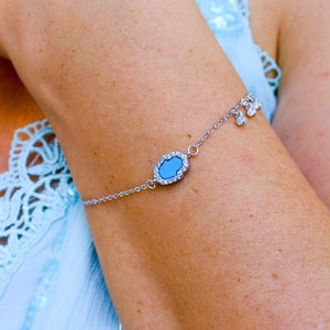 Sterling silver hamsa bracelet with CZ| hand of fatima hamsa bracelet| dainty evil eye bracelet