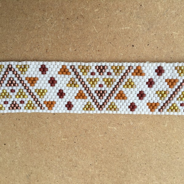 bracelet blanc tissé en perles miyuki