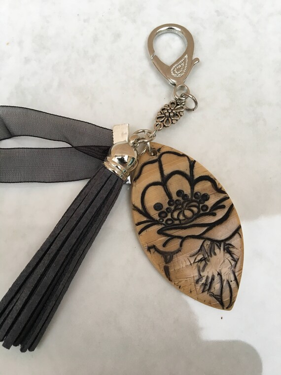 Black tassel keychain outlet