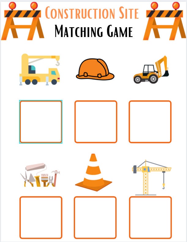 Construction Site Kids Game Bundle Digital Download Etsy
