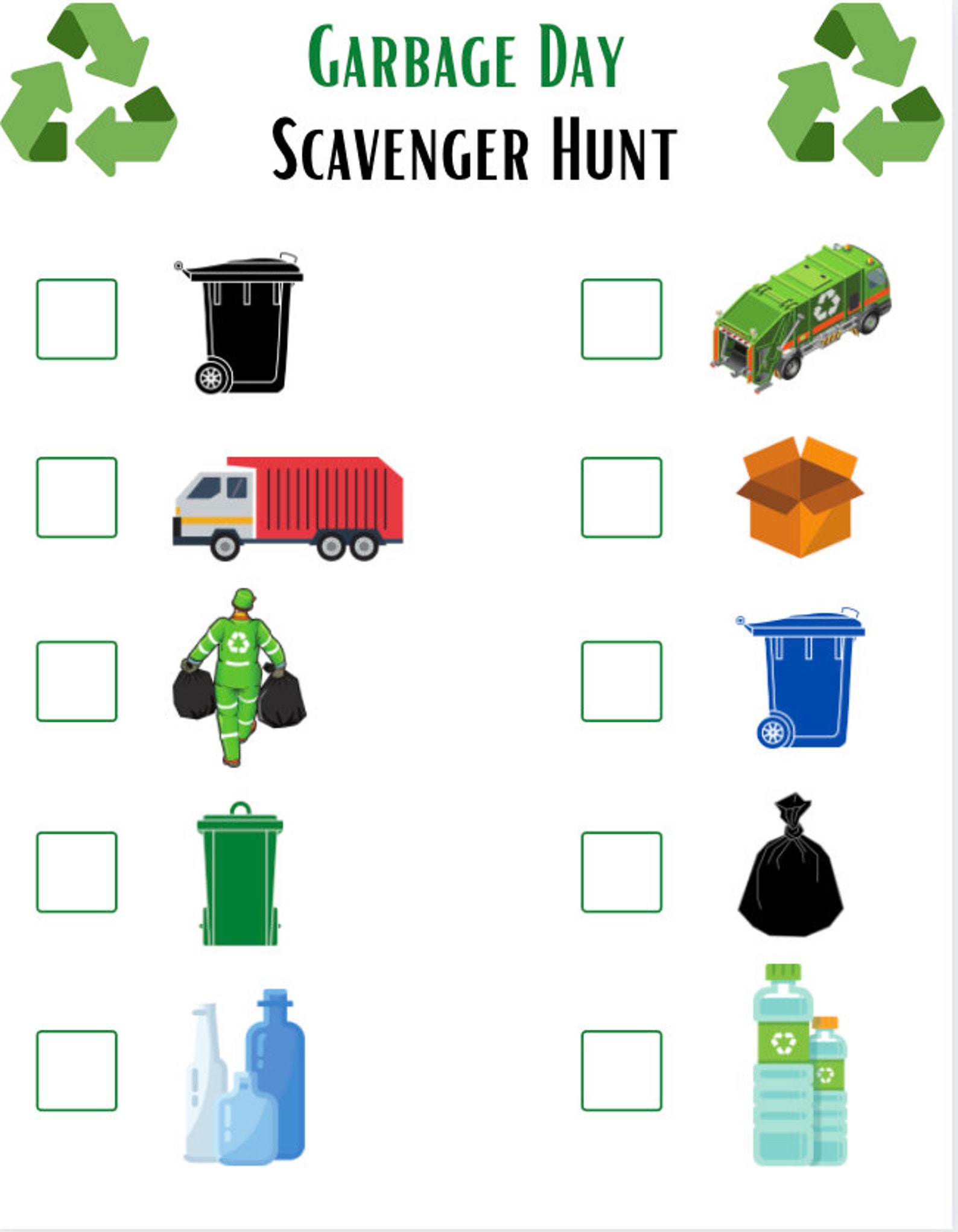 Scavenger Hunt Garbage Day Kids Game Digital Download Etsy.de