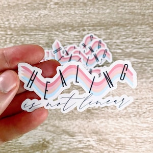 Sticker | Healing Is Not Linear | Wave Sticker | Physical Therapy Sticker | Mental Health Sticker | Healthcare Sticker