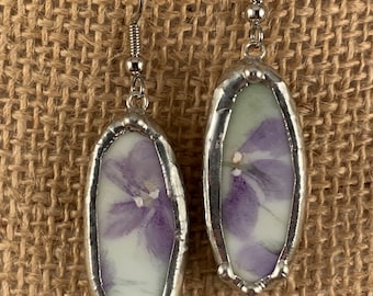 Broken China Earrings --  #21,665