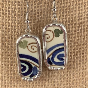 Broken china earrings --  #21,912