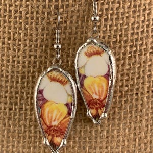 Broken China Chintz Earrings -- #21,905