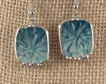 Broken Majolica China Earrings  --  #21,299