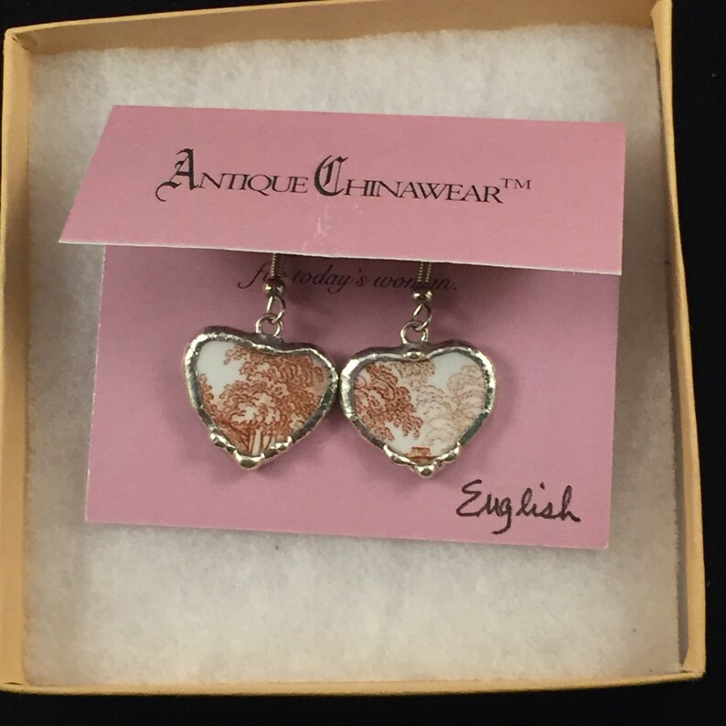 #20,294 Broken China Heart Earrings