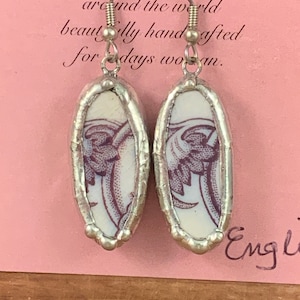 Broken China Earrings   --  #21,230