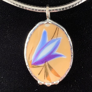 Broken China Lusterware Pendant  -- #30,905