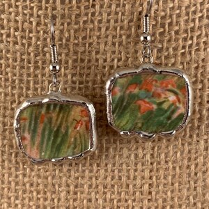 Broken China Earrings   --  #21,958