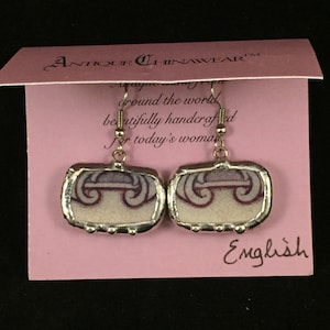 Broken China Earrings -- #20,493