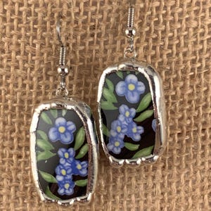 Broken China Chintz Earrings -- #21,753