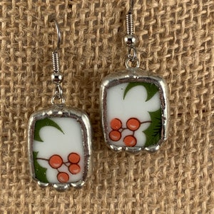 Broken China Christmas Earrings -- #21,636