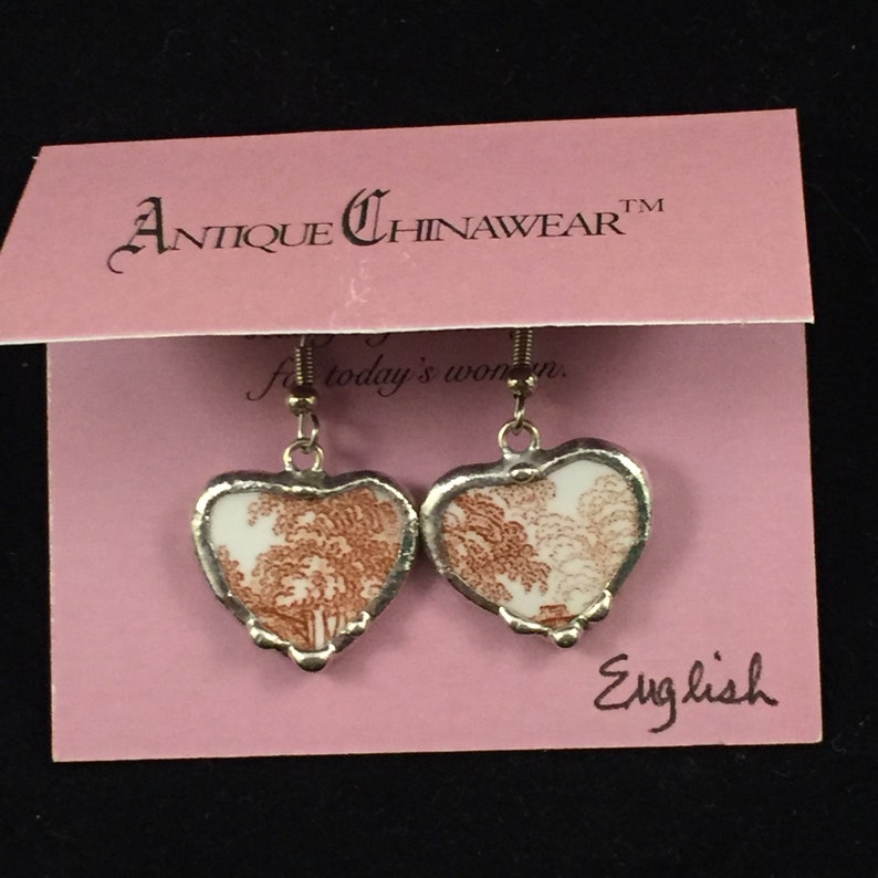 #20,294 Broken China Heart Earrings