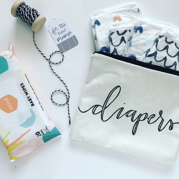 Diapers "catch-all" Bag / diaper clutch / diaper pouch
