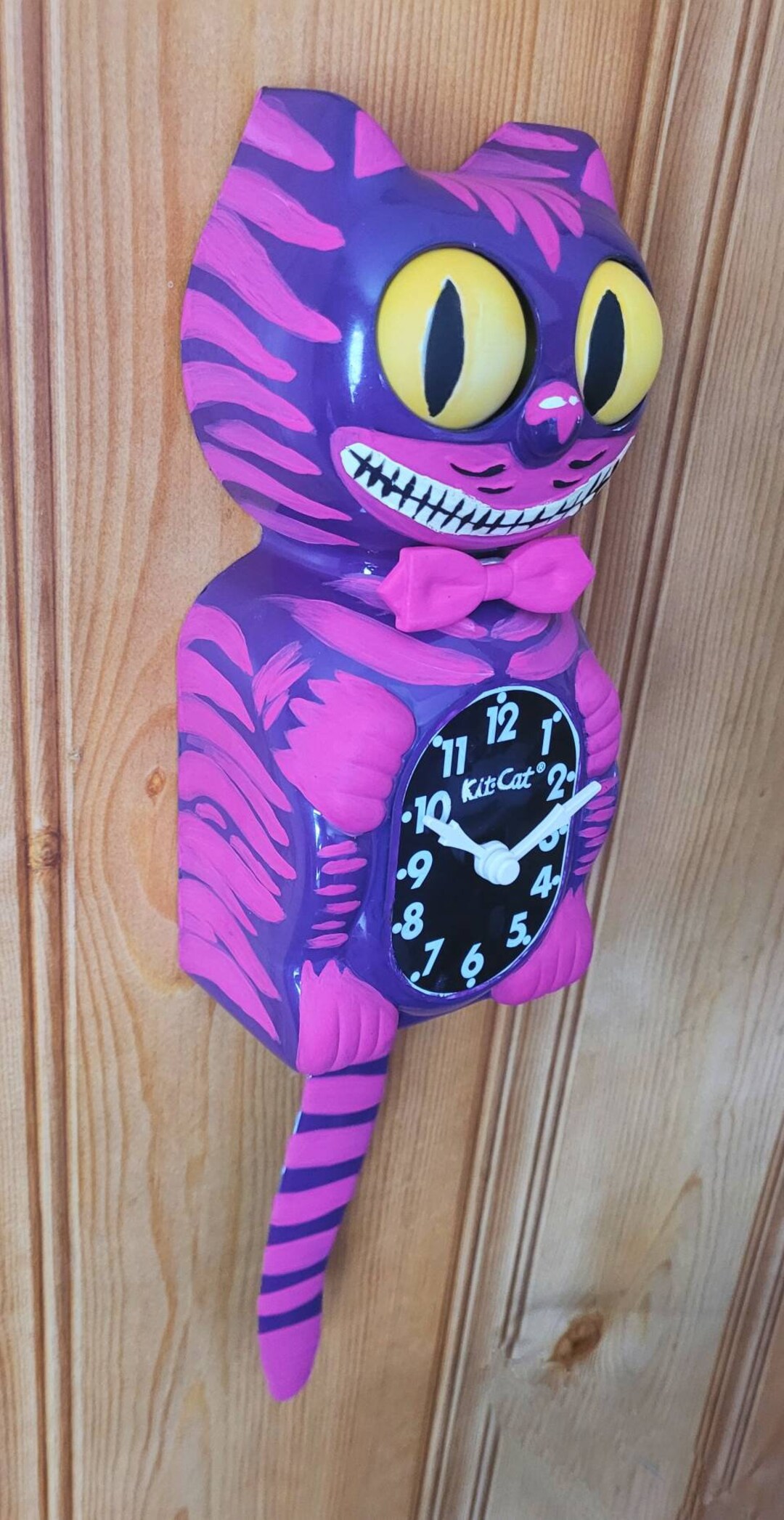 Pink & Purple Smiling Kit Cat Clock Etsy