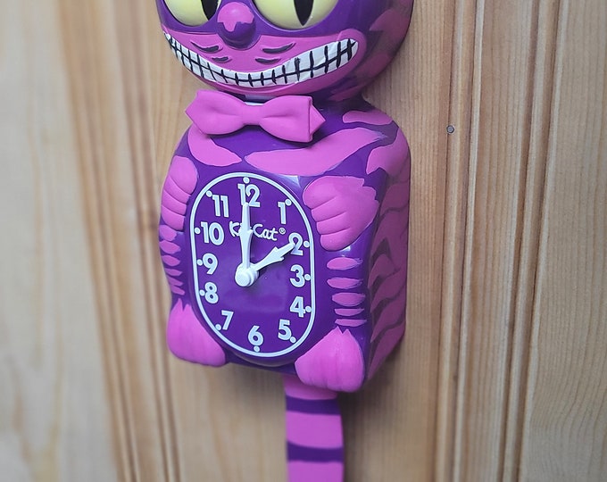 Pink & Purple Smiling Kit Cat Clock Etsy