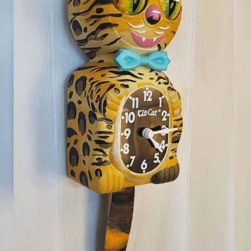 Pink & Purple Smiling Kit Cat Clock Etsy