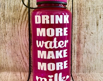 Drink More Water Make More Milk Water Bottle // Breastfeeding Water Bottle // Breastfeeding Motivation // Motivational Water Bottle //