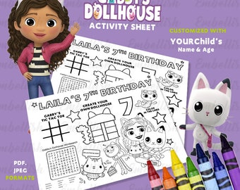 Gabby's Dollhouse Birthday Party Activity Page