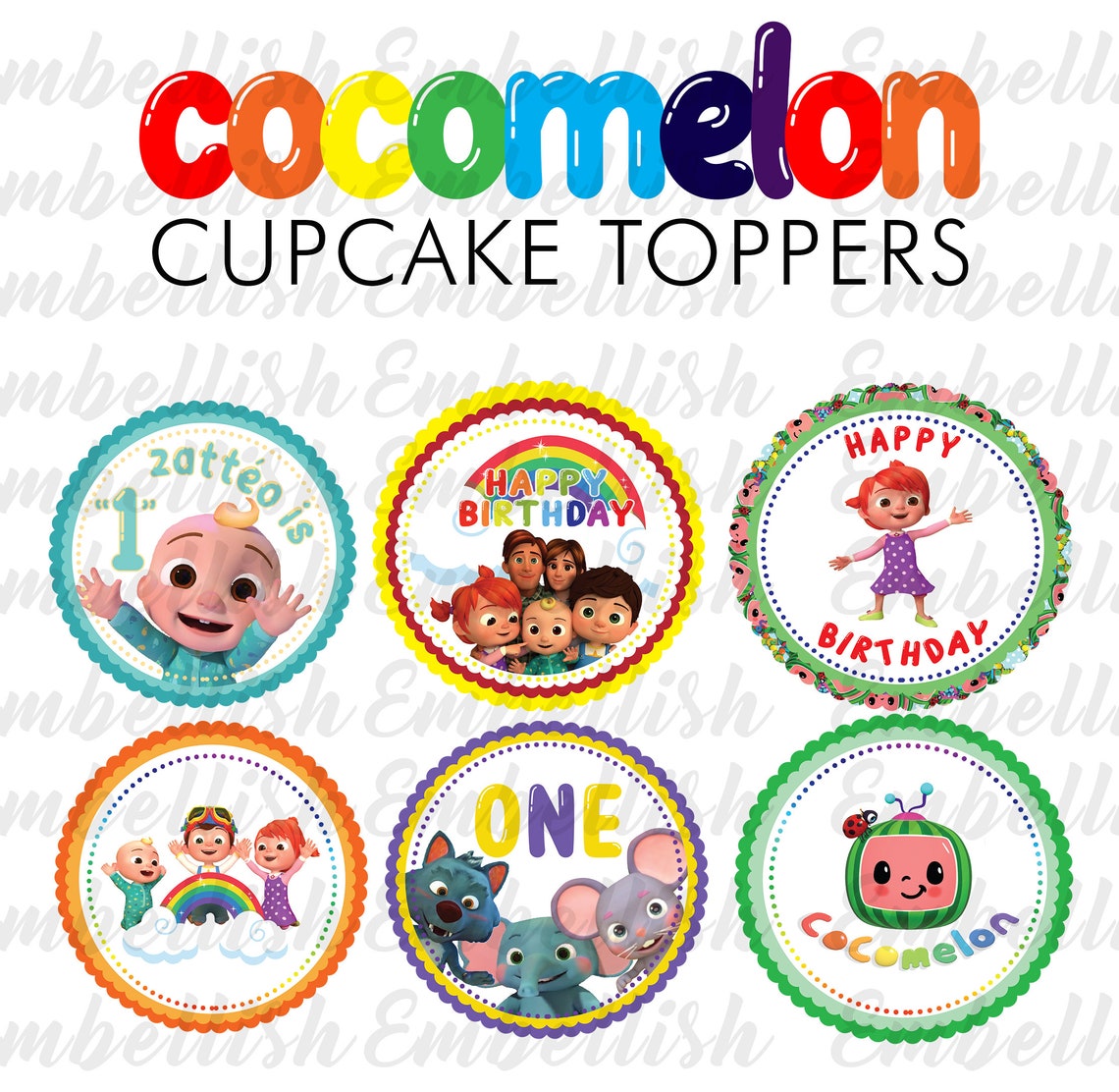 Cupcake Toppers or Stickers Etsy