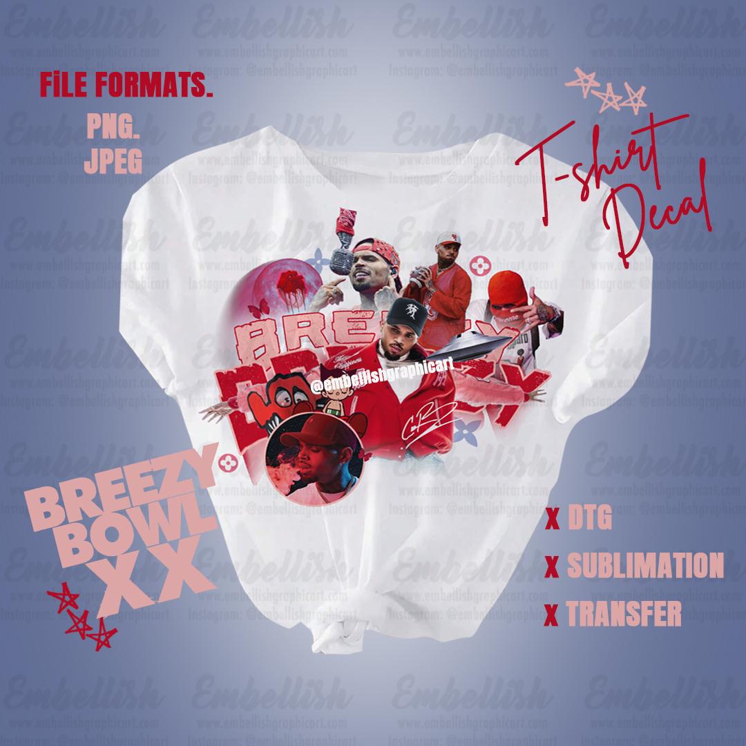 Chris Brown Breezy Bowl XX Tour 2025 Digital T-shirt Decal