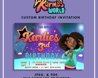 Custom Karma's World Birthday Invite