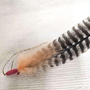 Native American Navajo Made Prayer Feather with Red Wrap--WB33A