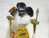 Native American Navajo Made Warrior Mouse Kachina Doll