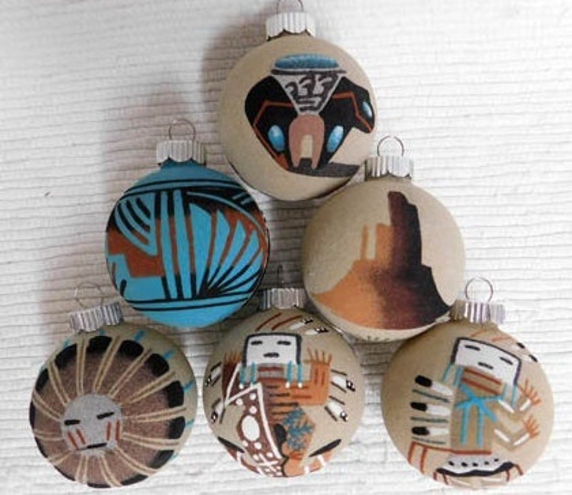 Native American Navajo Made Sand Painted Christmas Ball | Etsy