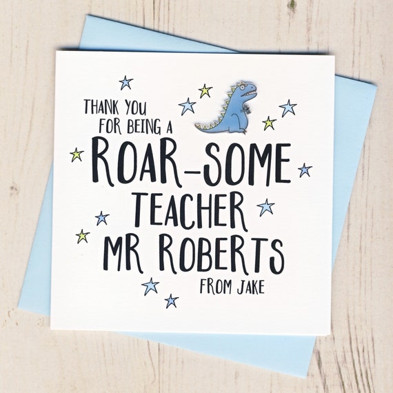 Personalised Roar-some Teacher or Teaching Assistant Card