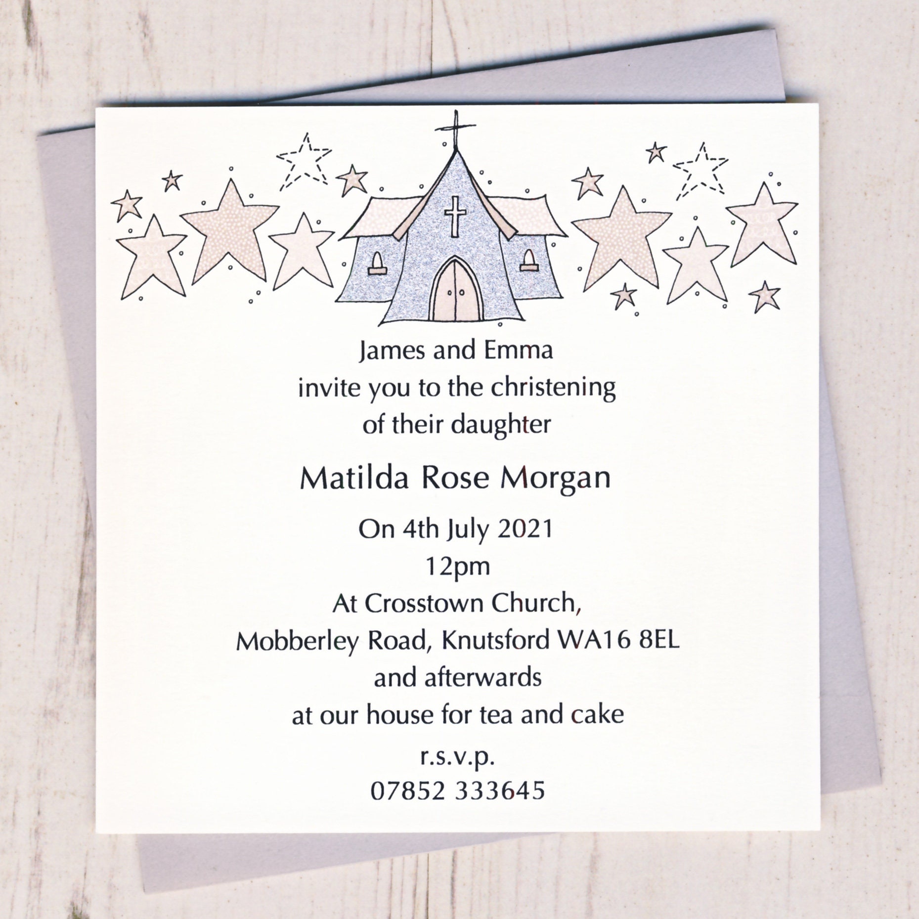 Pack of Personalised Christening Invitations Etsy