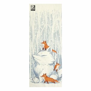 Snow Fox / Oh! My Cat /  Oh! My Dog Tenugui  Canvas No frame