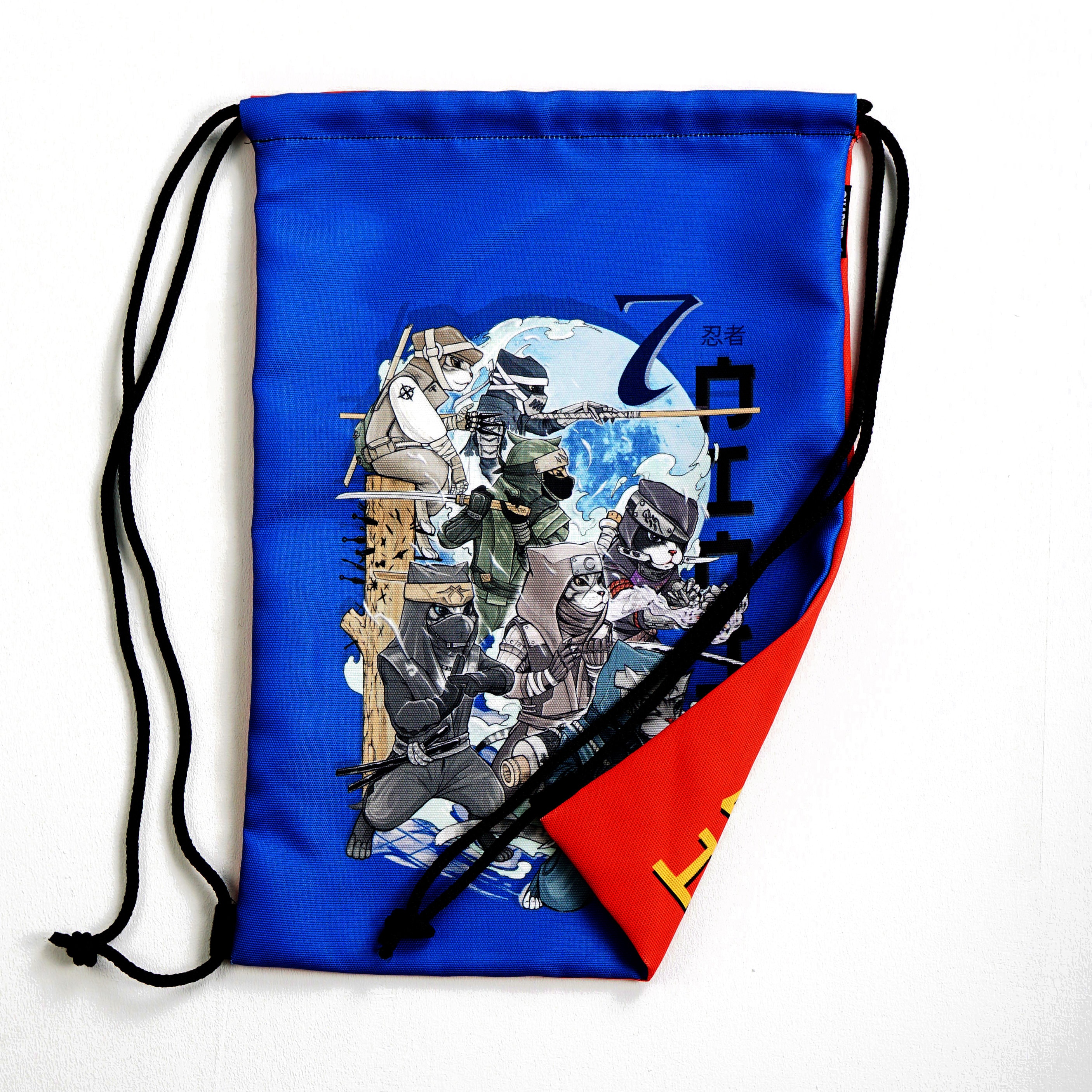 7 Samurai Hund 7 Ninja Katze / / RückenFrontKordelzug Etsy