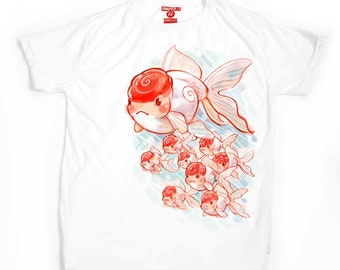 Red cap Oranda Gold fish T-shirt