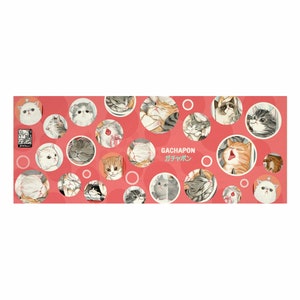 Gachapon / Neko Family / Cat Wave Tenugui  Canvas No frame